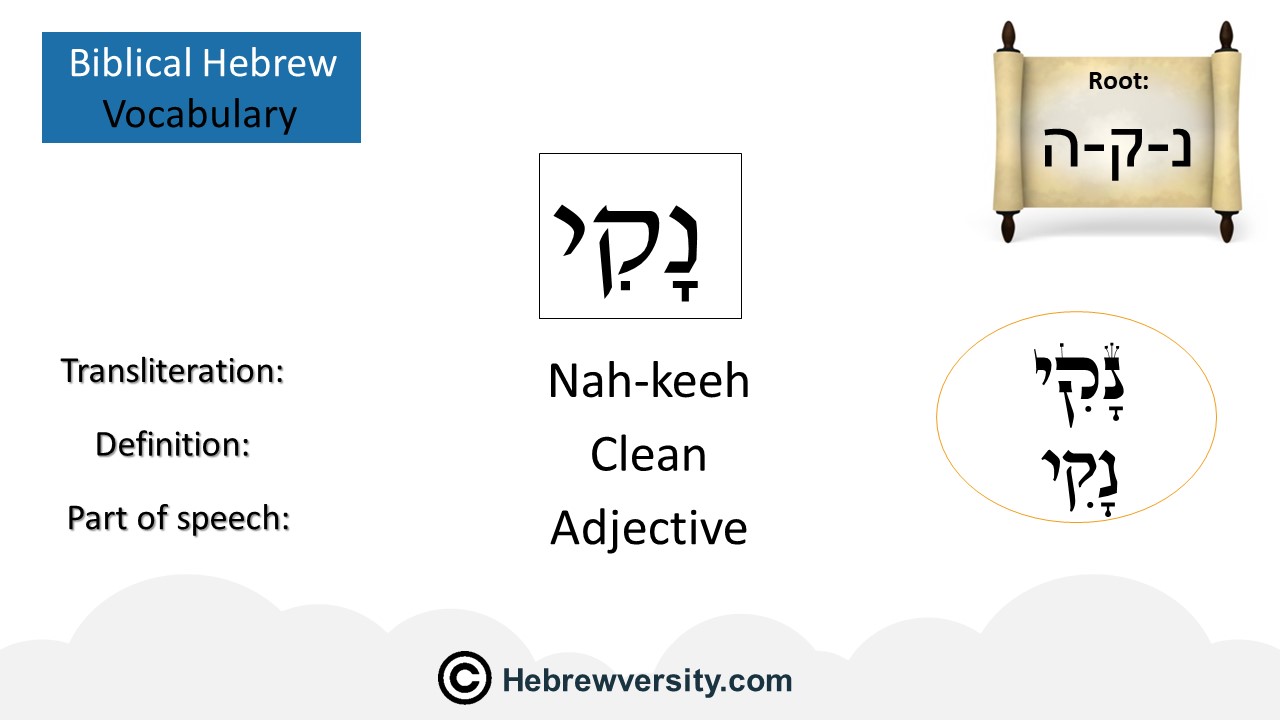 How To Say Clean In Hebrew Hebrewversity