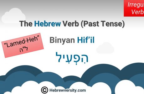 Binyan Hif’il: Past Tense – “Lamed-Heh”