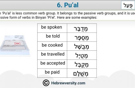 The Meaning Of “Binyan Pu’al”