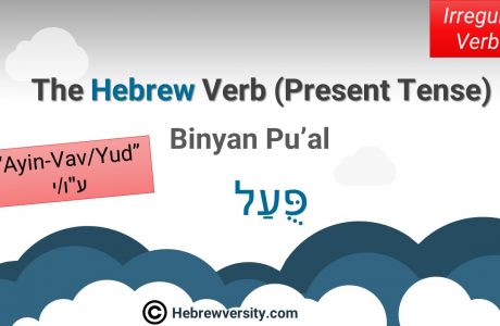 Binyan Pu’al: Present Tense – “Ayin-Vav/Yud”