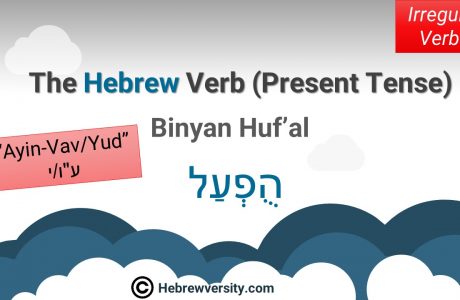 Binyan Huf’al: Present Tense – “Ayin-Vav/Yud”