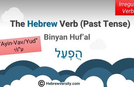 Binyan Huf’al: Past Tense – “Ayin-Vav/Yud”