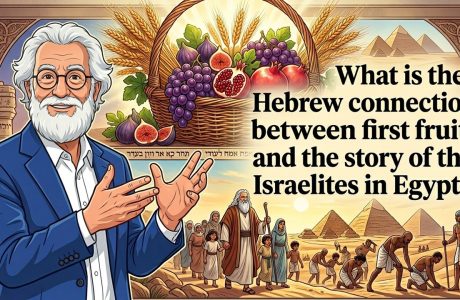 What is the Hebrew connection between first fruits and the story of the Israelites in Egypt?
