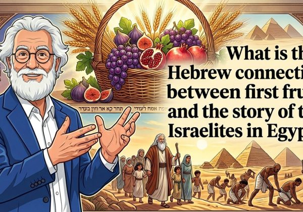 What is the Hebrew connection between first fruits and the story of the Israelites in Egypt?